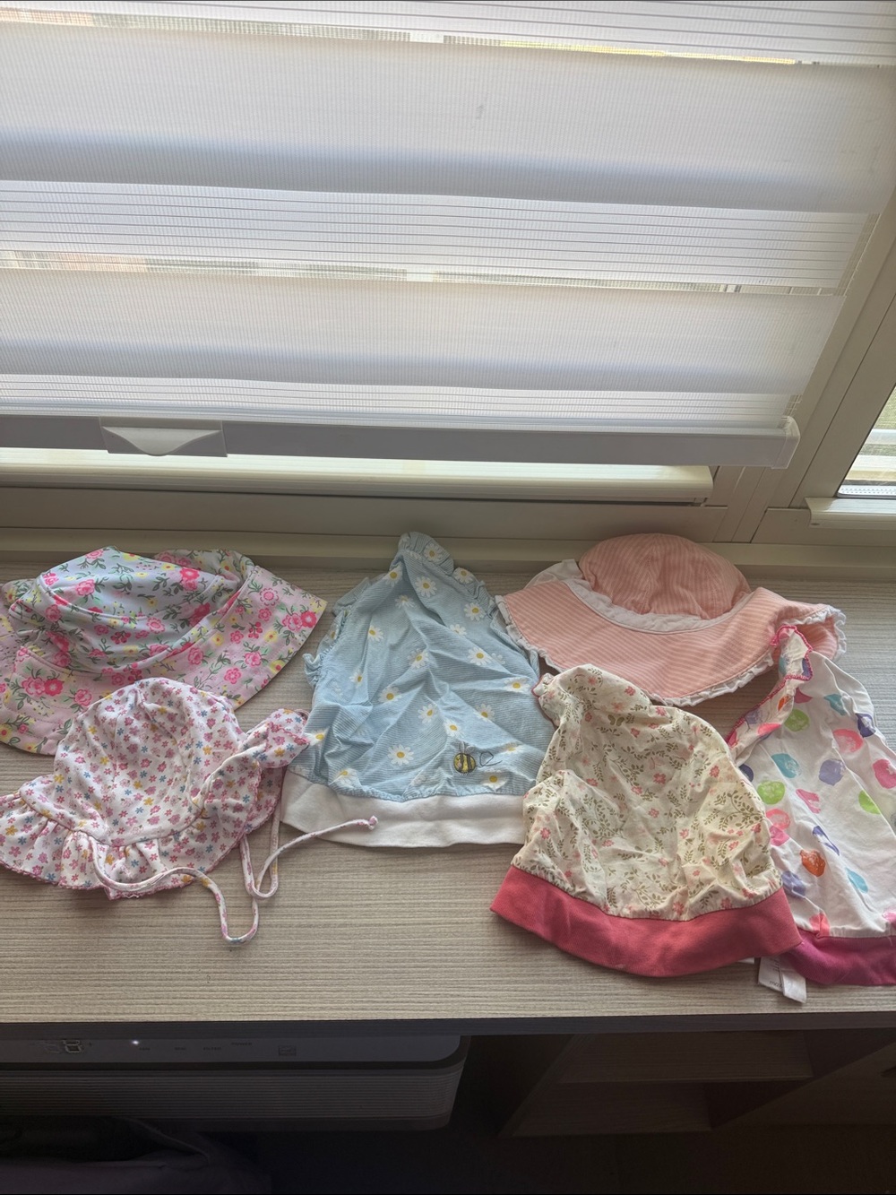 Mixed Girls' Floral & Pastel Sun Hat Set - Pink, Blue, Cream 6 m - 18m